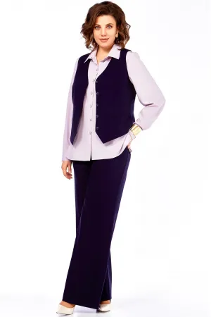 Костюм Ольга Стиль С979 темно-синий-клетка