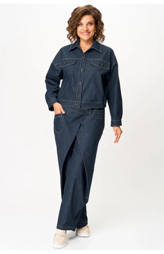 Костюм Кокетка и К 1505 синий джинс