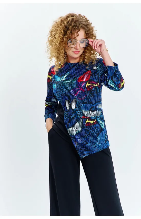 Костюм Euromoda 626 чёрный+мультиколор Костюм Euromoda 626 чёрный+мультиколор