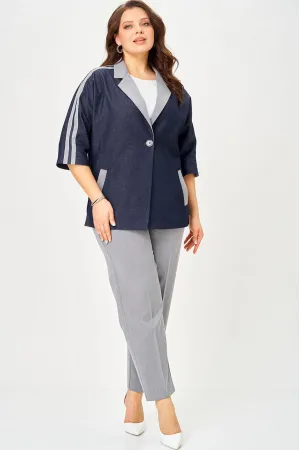 Костюм Lady Style Classic 3043 Темно-синий с серым