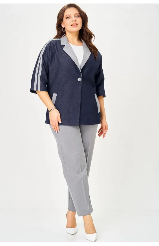 Костюм Lady Style Classic 3043 Темно-синий с серым