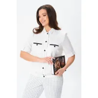 Костюм Vilena fashion 1079 белый+белый/полоска