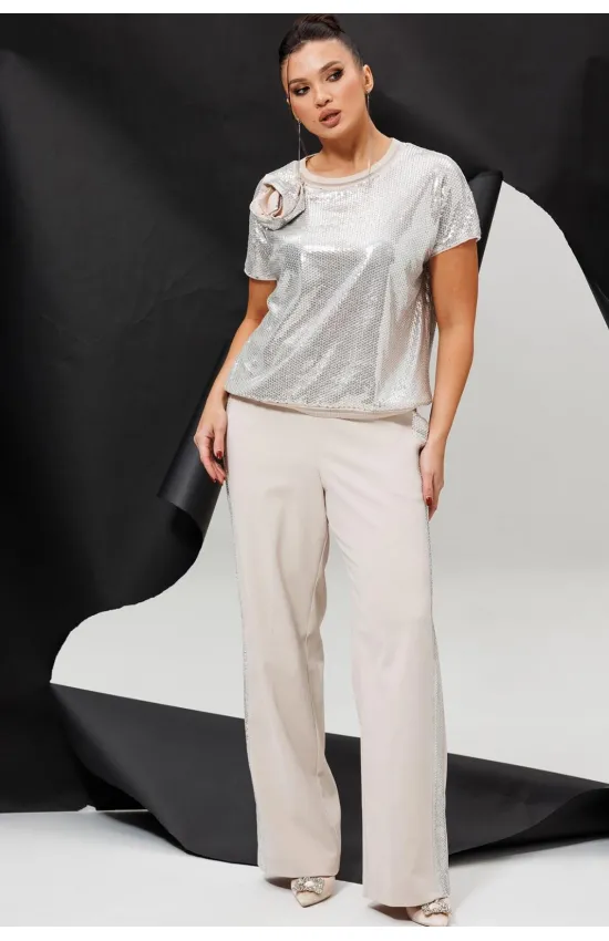 Костюм MisLana 1277 серебро/беж