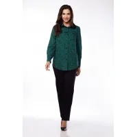 Костюм LUCKY FOX 1344 зеленая блузка + черные брюки