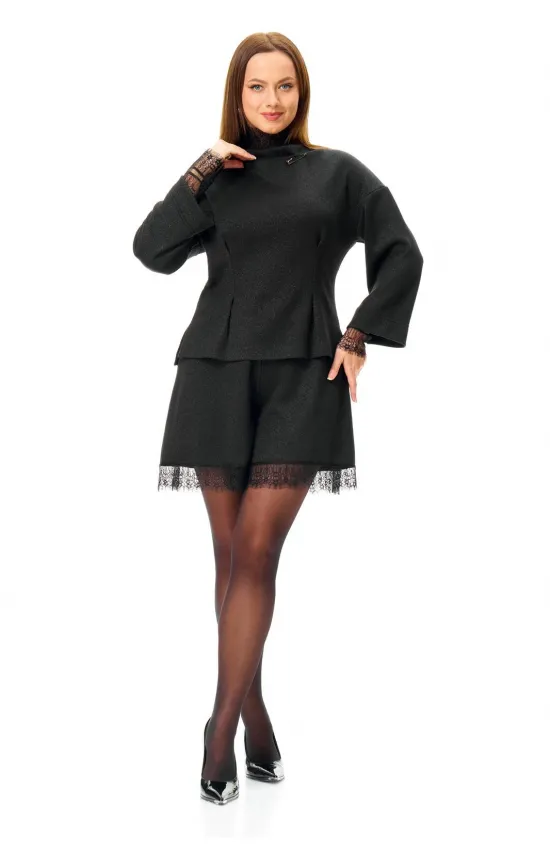 Костюм T&N 7715 черный с блеском.