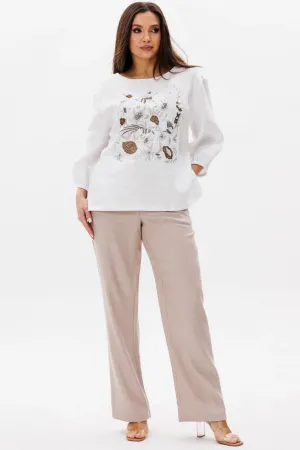 Костюм Ma cherie 3146 белый+бежевый