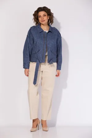 Костюм Лилиана 1522-1507 синий+экрю