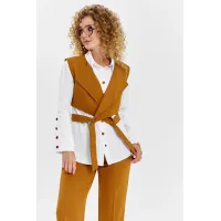 Костюм Euromoda 622 горчичный+белый Костюм Euromoda 622 горчичный+белый