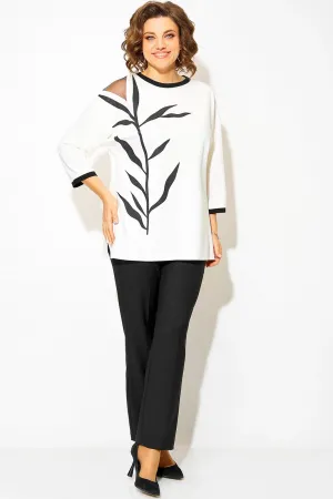 Костюм Лилиана 1495БрПн черно-белый
