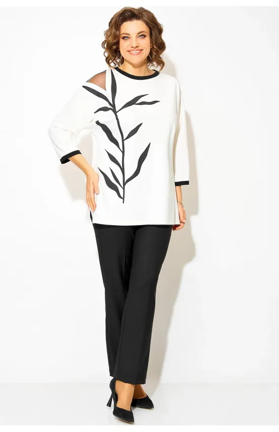 Костюм Лилиана 1495БрПн черно-белый