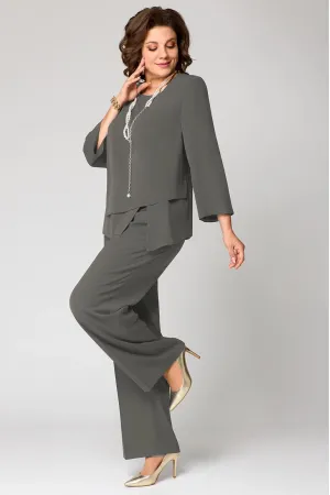 Костюм Мишель стиль 1342 оливково-серый