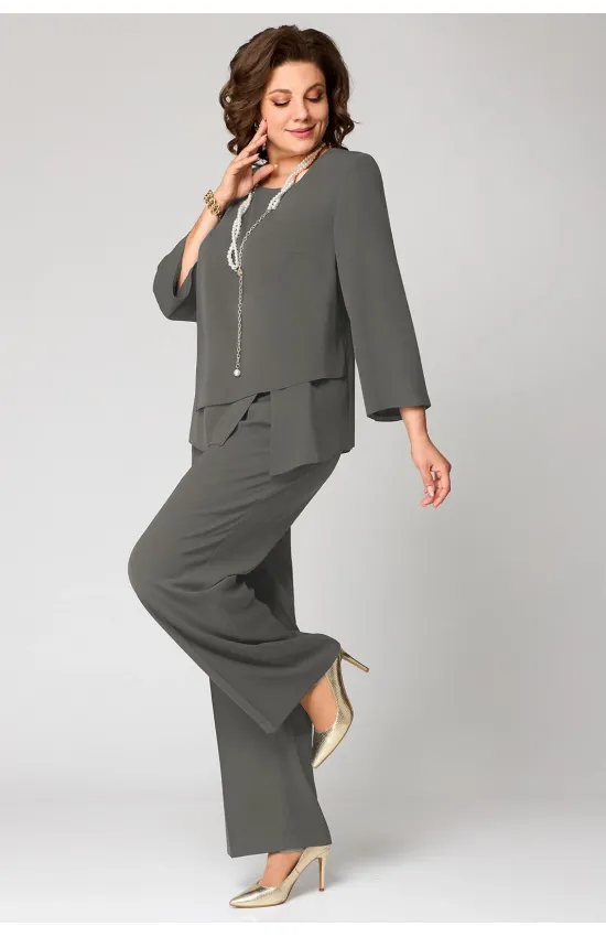 Костюм Мишель стиль 1342 оливково-серый