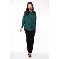 Костюм LUCKY FOX 1344 зеленая блузка + черные брюки