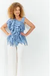 Костюм Euromoda 751 молочно-голубой Костюм Euromoda 751 молочно-голубой
