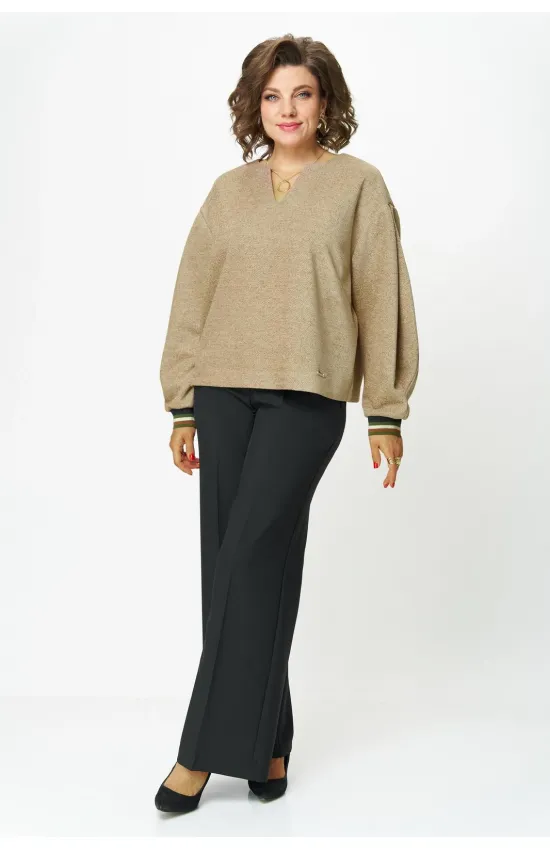 Костюм БелЭльСтиль 876-325/601-288 бежевый+черный