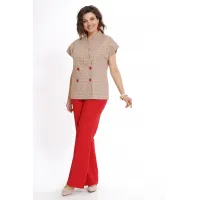 Костюм Alani 2524 бежевый+красный