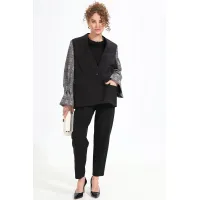 Костюм NikVa 950-2 чёрный+серая клетка