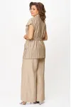 Костюм Michel Chic 1429 бежевый + белый широкая полоска