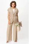 Костюм Michel Chic 1429 бежевый + белый широкая полоска