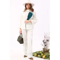 Костюм NikVa 922-3 молоко+изумруд