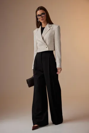 Костюм N.O.W 1661 Бежевый в полоску, Черный