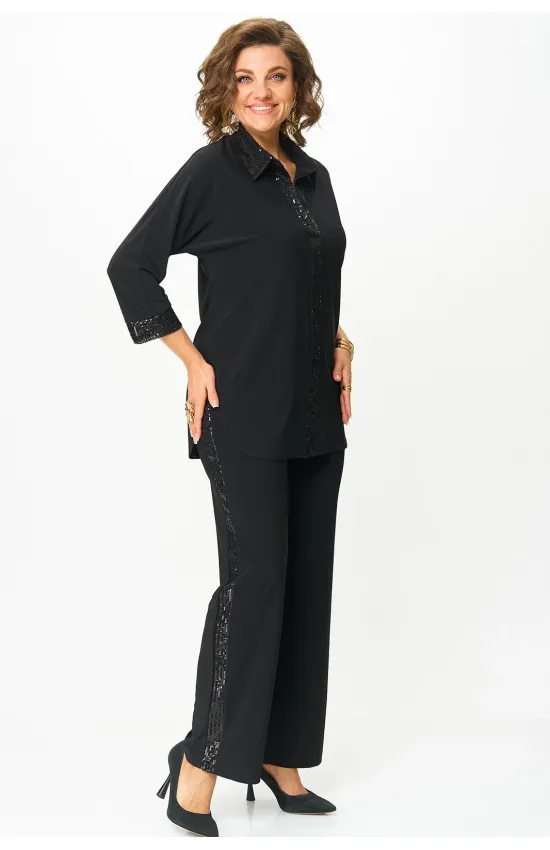 Костюм Svetlana Style 3017 черный+пайетка