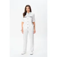 Костюм Vilena fashion 1079 белый+белый/полоска