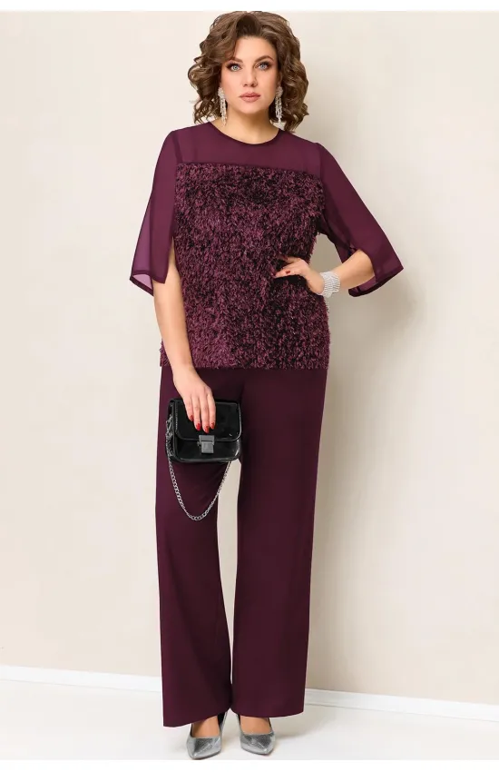 Костюм VOLNA 1392 винно-бордовый