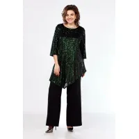 Костюм Ladis Line 1546 темный изумруд + черный