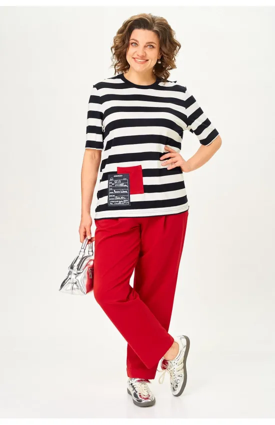 Костюм Michel Chic 1452 красный, полоска