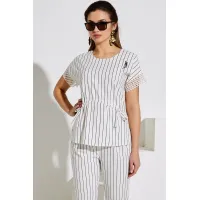 Костюм Lissana 3990 белый+черная полоска
