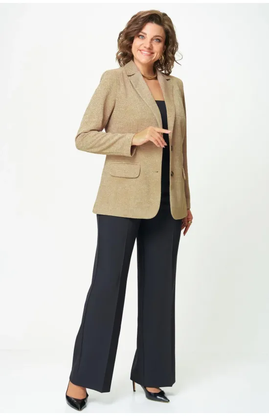 Костюм БелЭльСтиль 203-283/601-288 бежевый+черный