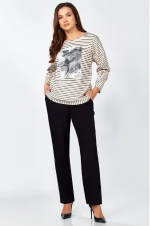 Костюм Мишель стиль 1320 кремово-черный