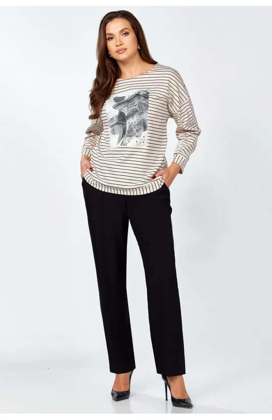 Костюм Мишель стиль 1320 кремово-черный