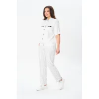 Костюм Vilena fashion 1079 белый+белый/полоска