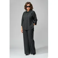 Костюм Орхидея Люкс 1468 Темно-серый/Полоска