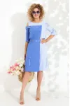 Костюм Euromoda 708 небесно-голубой + полоска