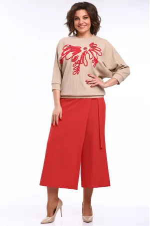 Костюм Michel Chic 1406 бежево-красный