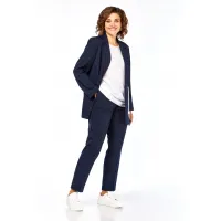 Костюм Ольга Стиль С958 темно-синий/ полоска