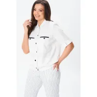Костюм Vilena fashion 1079 белый+белый/полоска