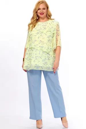Костюм Элль-стиль 2465/1 лимонный, голубой