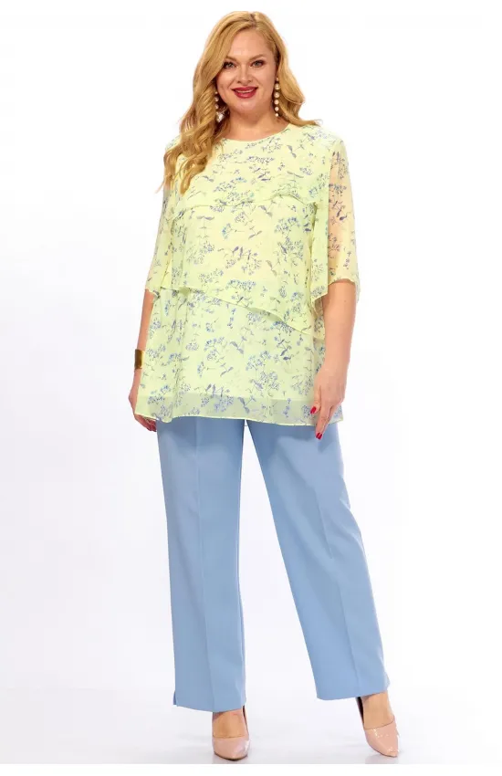 Костюм Элль-стиль 2465/1 лимонный, голубой