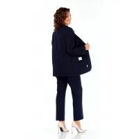 Костюм Ольга Стиль С958 темно-синий/ полоска