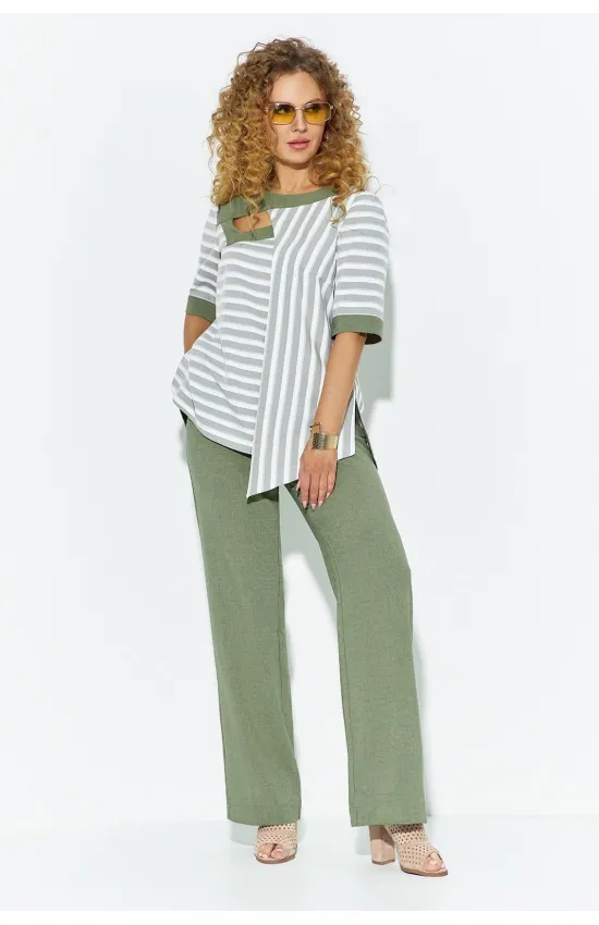 Костюм Euromoda 706 хаки + полоса с тенью