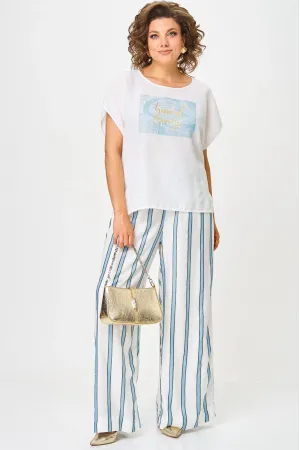 Костюм Michel Chic 1431 белый/голубая полоска