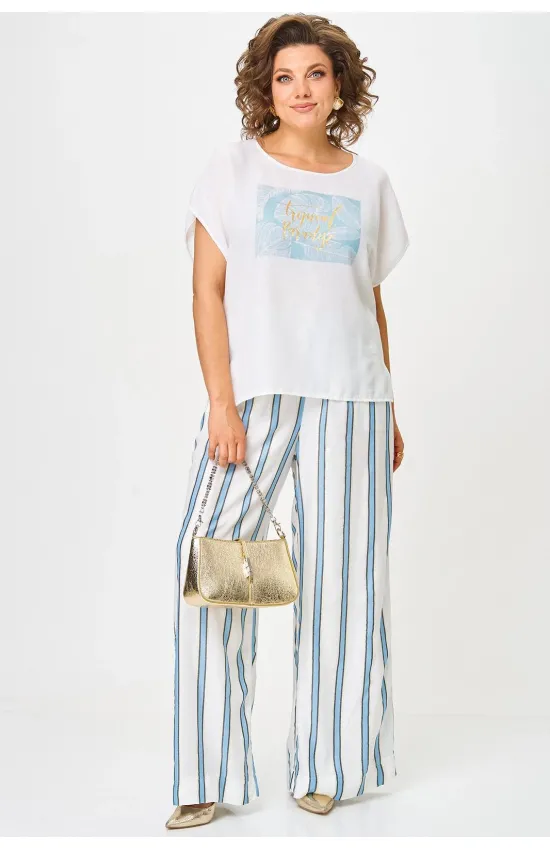 Костюм Michel Chic 1431 белый/голубая полоска