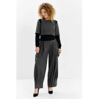 Костюм Euromoda 632 серый (клетка)+черный