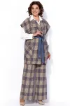Костюм Anastasia 1172 песочный-деним (клетка)