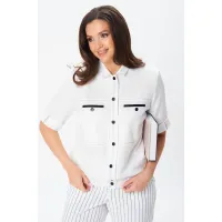 Костюм Vilena fashion 1079 белый+белый/полоска