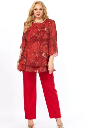 Костюм Элль-стиль 2213.16 красный мрамор